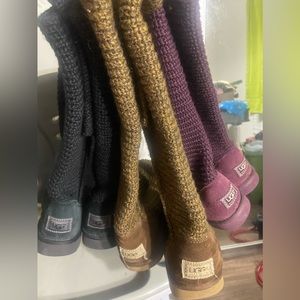 3 pairs of Ugg Classic Cardy knit boots